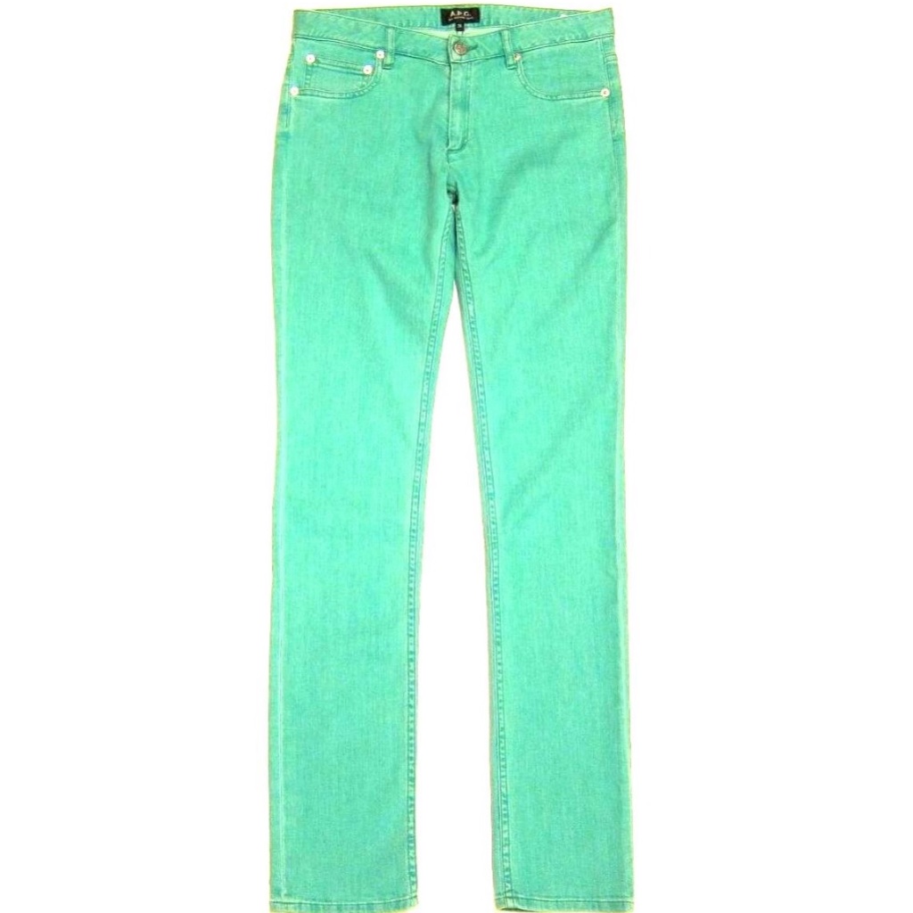 New A.P.C. Apc Jeans Rue Madame Paris Skinny Leg In Ice Blue Teal